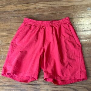 Lululemon Men’s Red Athletic Shorts Zip Pocket Size Small